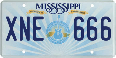 MS license plate XNE666