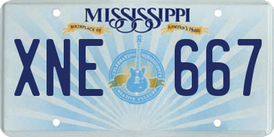 MS license plate XNE667