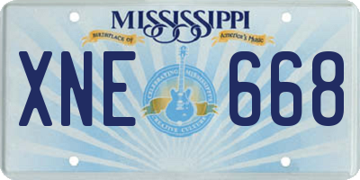MS license plate XNE668