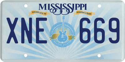 MS license plate XNE669