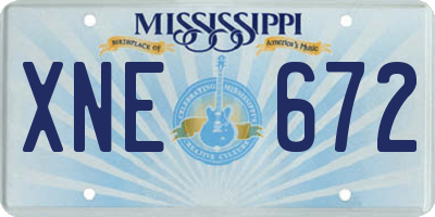 MS license plate XNE672