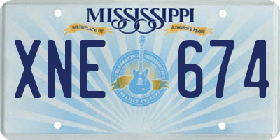 MS license plate XNE674