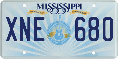 MS license plate XNE680