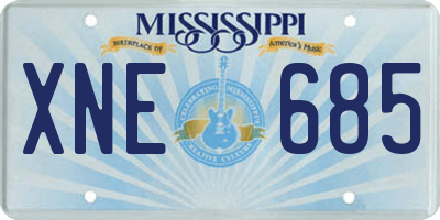 MS license plate XNE685