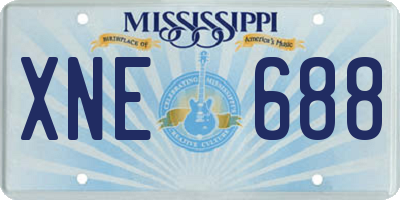 MS license plate XNE688