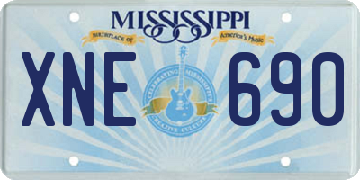 MS license plate XNE690