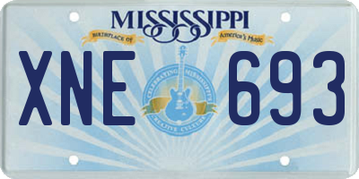 MS license plate XNE693