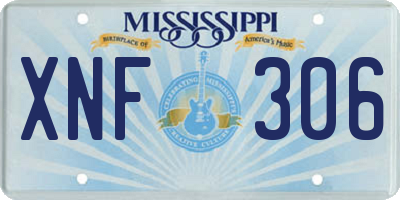MS license plate XNF306