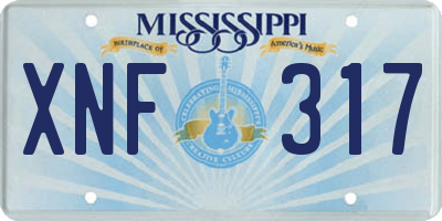 MS license plate XNF317