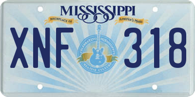 MS license plate XNF318