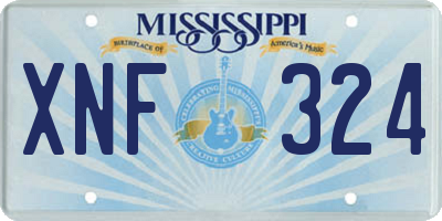 MS license plate XNF324