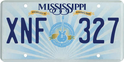 MS license plate XNF327