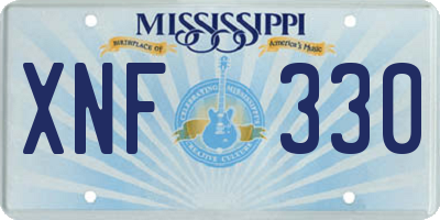 MS license plate XNF330