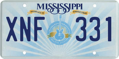 MS license plate XNF331