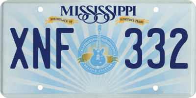 MS license plate XNF332