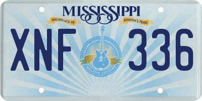 MS license plate XNF336