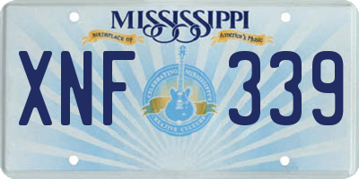 MS license plate XNF339
