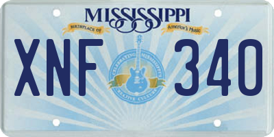 MS license plate XNF340