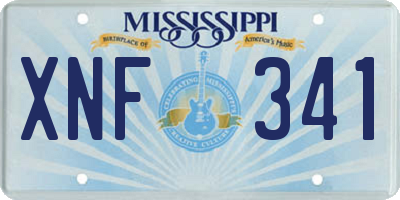 MS license plate XNF341