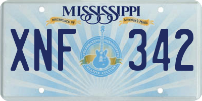 MS license plate XNF342