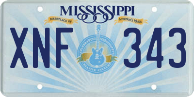 MS license plate XNF343