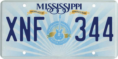 MS license plate XNF344