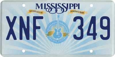 MS license plate XNF349