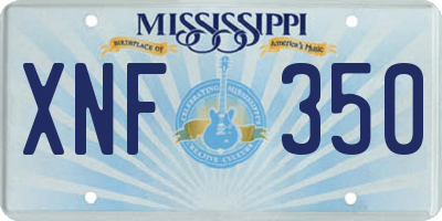 MS license plate XNF350