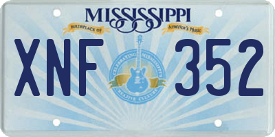 MS license plate XNF352