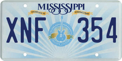 MS license plate XNF354