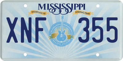 MS license plate XNF355