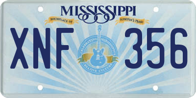 MS license plate XNF356