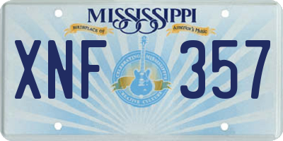 MS license plate XNF357