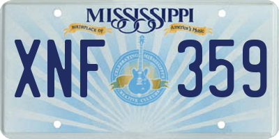 MS license plate XNF359