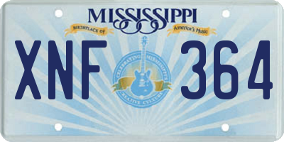 MS license plate XNF364