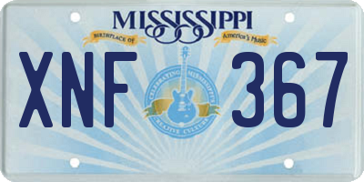 MS license plate XNF367