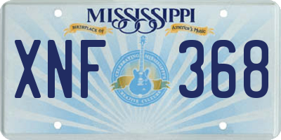 MS license plate XNF368