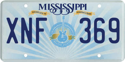 MS license plate XNF369