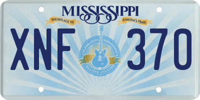 MS license plate XNF370