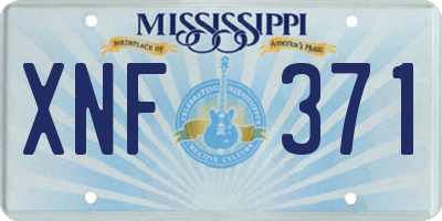 MS license plate XNF371