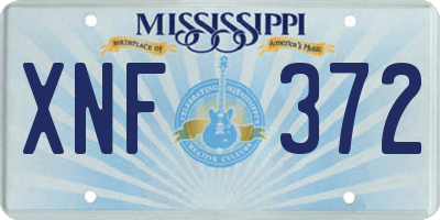 MS license plate XNF372