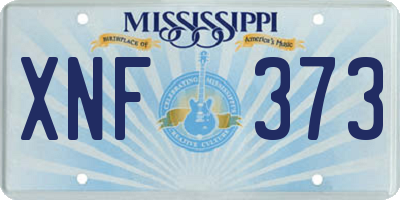 MS license plate XNF373