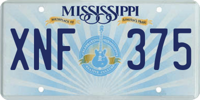MS license plate XNF375