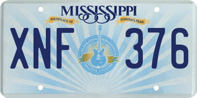 MS license plate XNF376