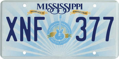 MS license plate XNF377