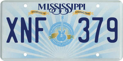 MS license plate XNF379