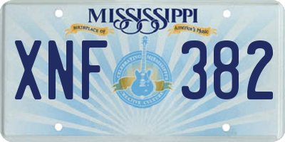 MS license plate XNF382