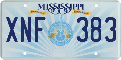 MS license plate XNF383