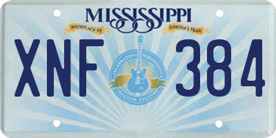 MS license plate XNF384