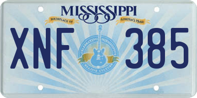 MS license plate XNF385